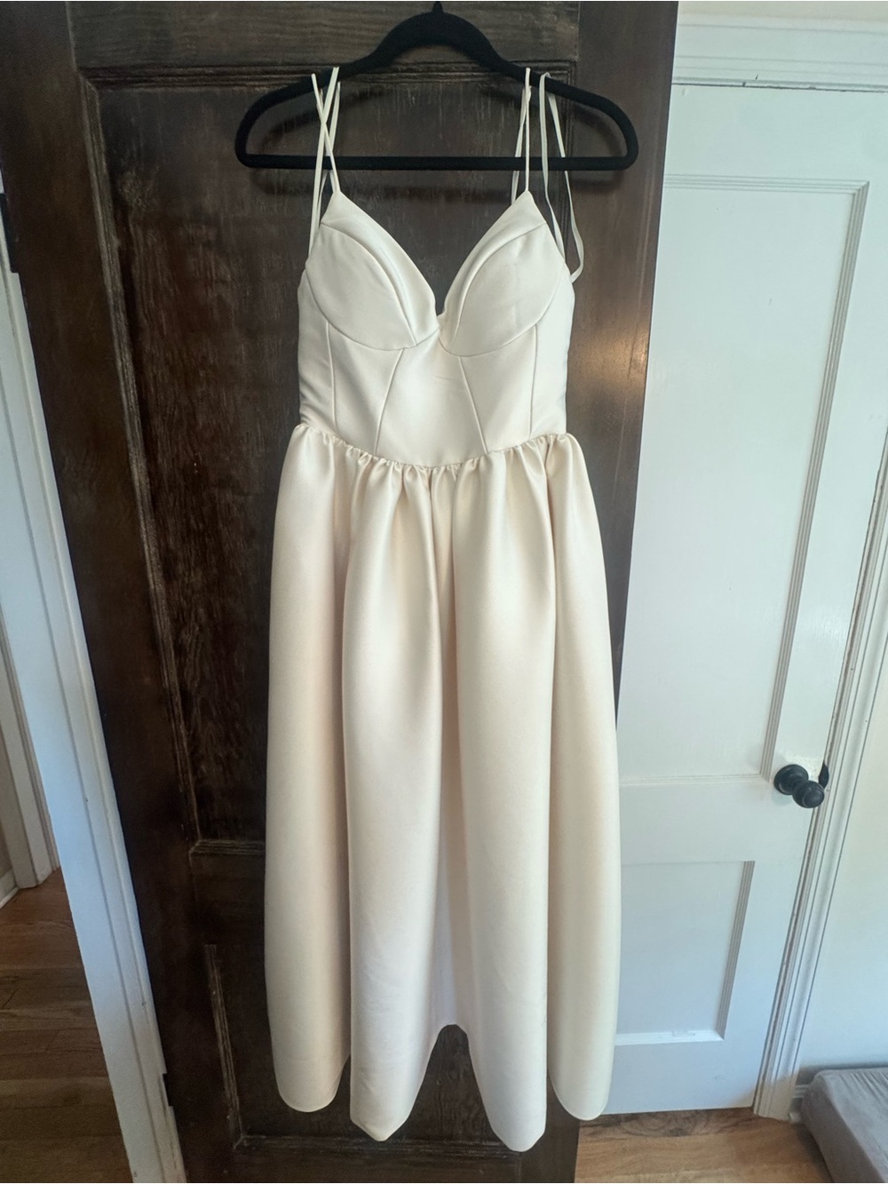 NICHOLAS Satin Corset Midi Dress